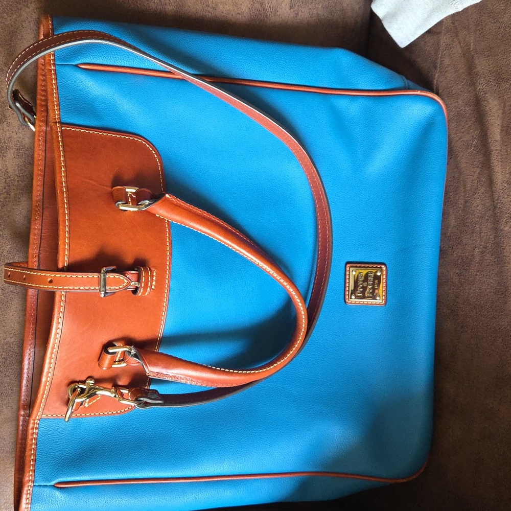 Dooney & Bourke Blue and Brown Tote Bag